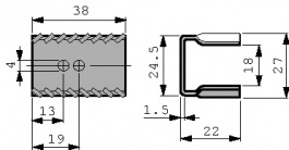 FK 225 SA-L 1, Радиатор: штампованный; U; черный; L: 38мм; W: 27мм; H: 22мм; 9,9К/Вт, Fischer Elektronik