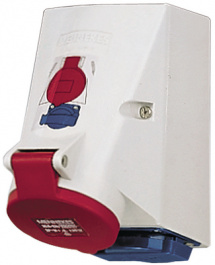 1649CH, CEE double wall sockets Red 16 A/400 VAC, Mennekes