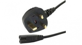 RND 465-00946, Mains Cable UK Male - IEC 60320 C7 1.8m Black, RND Connect