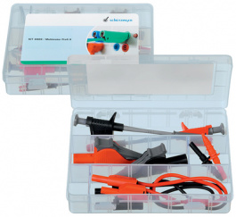 KIT 6909 / MULTIMETER PROFI II, Safety Test Lead Set diam. 4 mm red + black, Schutzinger