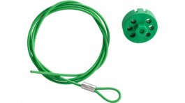 225204, Pro-Lock with Cable;Green;Polypropylene / Stainless Steel, Brady