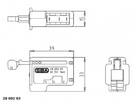 2800203., *NH GL-Meldesch. (schwarz) low level, Siba