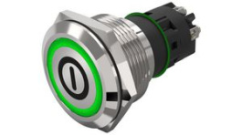 82-6152.2134.B001, Illuminated Pushbutton 1CO, IP65/IP67, LED, Green, Maintained Function, EAO