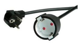 19991167, Extension Cable PVC DE/FR Type F/E (CEE 7/7) Plug - DE Type F (CEE 7/3) Socket 5m Black, Value