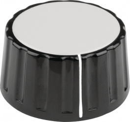 334.61, Plastic rotary knob with line black 36 mm, Mentor