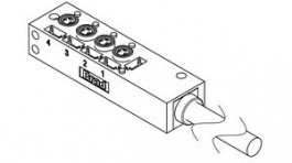 120247-0001, Sensor Distributor 4x M8, Socket, 3-Pole, A-Coded 6A Number of Ports 4, Molex