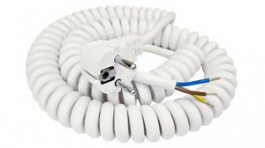 SP-DSR-212, Spiral Cable with Type F (CEE 7/7) Plug 3x 0.75mm² White 500mm ... 2m, THE BEST SOLUTION