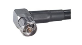 16 N-50-10-1/103 UV, RF Connector, N-Type, Brass, Plug, Right Angle, 50Ohm, Solder Terminal, Crimp Terminal, Huber+Suhner