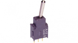 A13AP, Переключатель: тумблер; Пол: 3; SP3T; ON-OFF-ON; 0,1A/28ВAC; 1,18Н, NKK Switches (NIKKAI, Nihon)