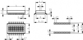 1571983-1, DIL-переключатели SMD 2P, TE connectivity