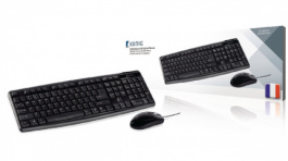 CSKMCU100FR, USB Keyboard & Optical Mouse FR USB Black, KONIG