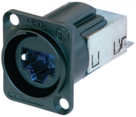 NE8FDY-C6-B, Panel mount jack RJ 45 black, Neutrik