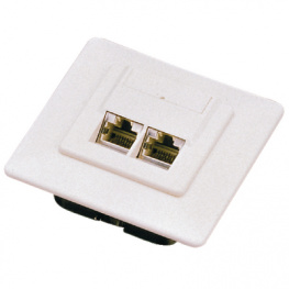JE307ACE-USDXX, Flush-mounted socket 2x RJ45 Cat.5 unshielded, Maxxtro