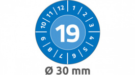 6944, Inspection Plate, 10 sheets/80 labels diam. 30 mm, Blue, Zweckform