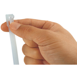 REL140--BK [100 шт], Cable tie inside serrated with kickdown lever 150 mm x 7.6 m, HellermannTyton