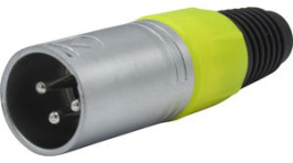 RND 205-00885, XLR Connector Silver Plug 3 Poles, RND Connect