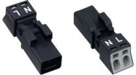 890-212, Lighting terminal 2p, 0.25...1.5 mm2 Black, Wago