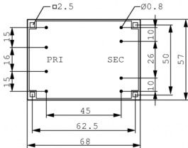 FL 18/8, PCB Transformer 18 VA 2 x 8VAC, BLOCK