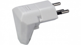 1409633, Angled swivel plug Type 12 L + N + PE 10 A Plastic White, Steffen