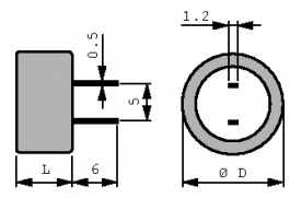DB-5R5D473T, Ultra capacitor 47000 uF 5.5 VDC, Elna