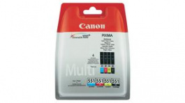 6509B008, Ink CLI-551CMYK Black/Cyan/Magenta/Yellow, CANON