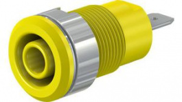 49.7044-24, Safety Socket \x1a4mm Yellow 24A 1kV Nickel-Plated, Staubli (former Multi-Contact )