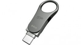 SP032GBUC3C80V1S, USB Stick Mobile C80 Flash Drive 32 GB Grey, Silicon Power