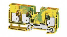 2494020000, Terminal Block, Push-In, 3 Poles, 16mm2, Green / Yellow, Weidmuller