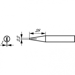 842 KDLF, Soldering Tip Chisel-shaped, extended 2.2 mm, 2.2 mm, Ersa