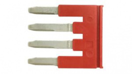 RND 205-01340, Plug-In Bridge, 4 Poles, 19.3mm, Red, RND Connect