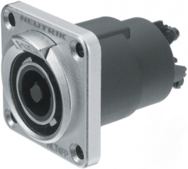 NLT4FP, Flush-mounted socket, Speakon STX Silver, 4 Poles, Neutrik