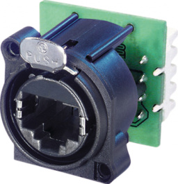 NE8FAV-YK, Panel mount jack RJ 45 black 8, Neutrik