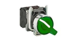 XB4BK133M5, Illuminated Selector Switch, Poles %3D 2, Positions %3D 3, 45°, Panel Mount, SCHNEIDER ELECTRIC