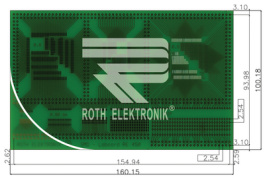 RE450-LF, Laboratory card FR4 epoxy heat tin-plated, Roth Elektronik