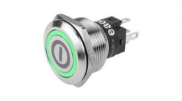 82-6151.2134.B001, Vandal Resistant Pushbutton Switch, Green, 3 A, 240 V, 1CO, IP65/IP67/IK10, EAO