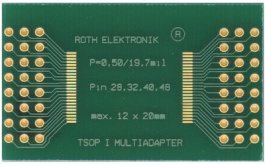RE900-02, Laboratory card FR4 Epoxide + chem. Ni/Au TSOP I 48 Adapter, Roth Elektronik