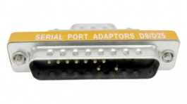 RND 205-00931, Mini D-Sub Adapter, 25-Pin Plug to 9-Pin Plug, Silver, RND Connect