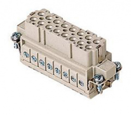 CDAF 16 X, CDA, 16 poles + earth, female insert, with female contacts, silver plated, ILME