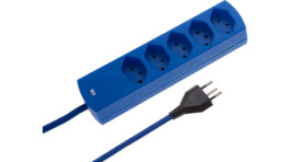 127043, Outlet strip, 5xJ (T13), blue, Max Hauri