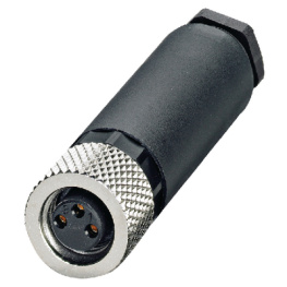 1506888, SACC-M 8FS-3CON-M-SW Cable socket M8 Poles 3, Phoenix Contact
