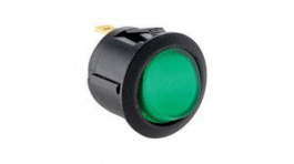 RND 210-00722, Rocker Switch, 1NO, ON-OFF, Black / Green, RND Components