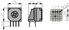 FR01FR10H-ST-082B, Кодирующие переключатели на ПП BCD 4+1, NKK Switches (NIKKAI, Nihon)