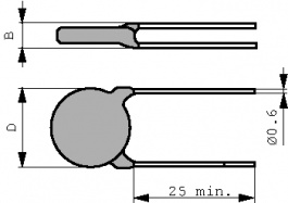 DEBF33A103ZN2A, Capacitor 10 nF 1 kVDC 5 mm, Murata