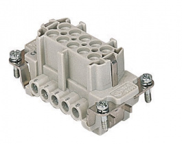 CNEF 10 T, CNE, 10 poles + earth, female insert, with female contacts, silver plated, ILME