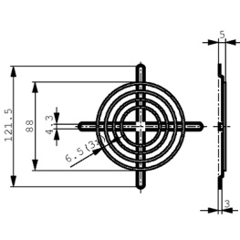 LZ 23, Решетка; 80x80мм; Мат-л: металл, Ebmpapst