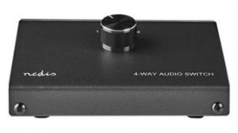 ASWI2404BK, Analogue Audio Switch 1x 3.5mm Audio Output/3x RCA Female - RCA Female Black, Nedis (HQ)