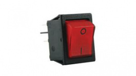 RND 210-00712, Rocker Switch, 2NO, ON-OFF, Black / Red, RND Components