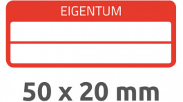 6925, Property Labels, 10 sheets/50 labels, 50 x 20 mm, White / Red, Zweckform