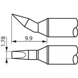 STTC-098, Soldering Tip Chisel / 30? bent 1.8 mm 330 °C, Metcal