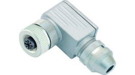 99 3730 820 04, M12 Right Angled Cable Plug, CAT5, Poles 4, D-Coded, Screw Clamp, Binder